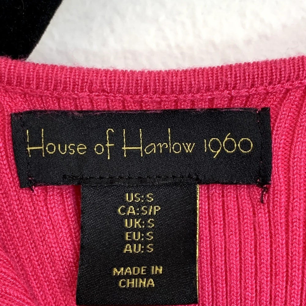 House of Harlow 1960 Ribbed Midi Skirt Set in Hot Pink Sz S Matching - Picture 4 of 9